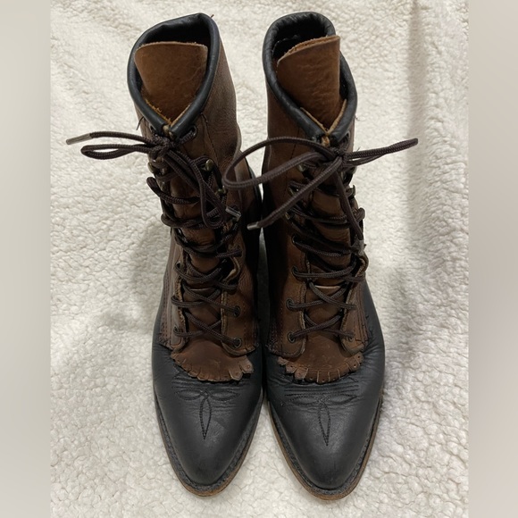 Vintage Abilene Western Lace Up Kiltie Boots - Picture 8 of 15